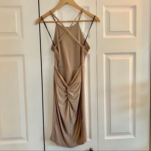 midi dress. Cross cross cut out back